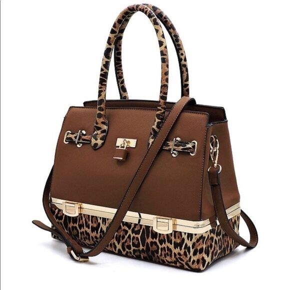 Leopard Pattern Double Handles bag - Picture 3 of 7